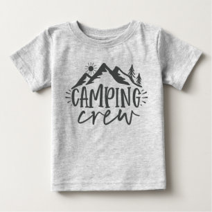 T-shirt Pour Bébé Équipage de camping au lever du soleil en forêt de