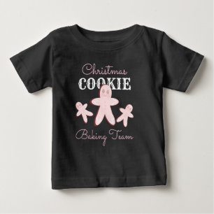 T-shirt Pour Bébé Équipe de biscuits au gingembre de Noël rose pour