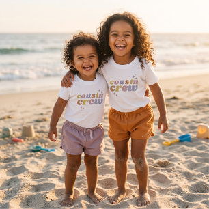 T-shirt Pour Bébé Équipe de cousins rétro appariés pour enfants et f