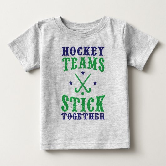 T-shirt Pour Bébé Équipe De Hockey Sur Terrain S'Accrochent (Devant)