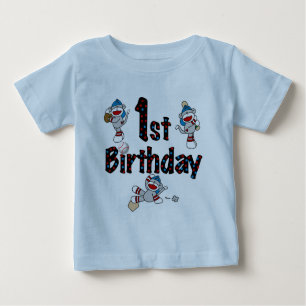 T-shirt Pour Bébé ęr Anniversaire de base-ball de singe de
