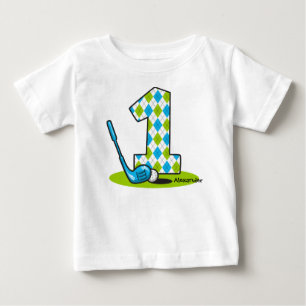 T-shirt Pour Bébé Ęr anniversaire de golf à motifs de losanges