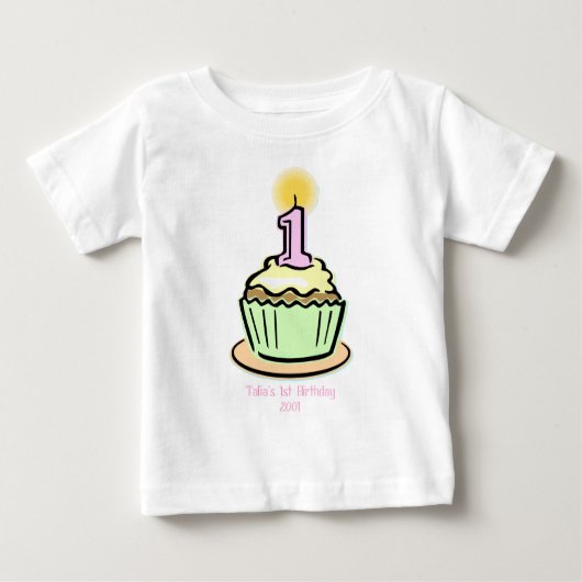 T-shirt Pour Bébé ęr anniversaire - petit gâteau (Devant)