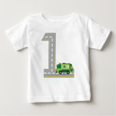 T-shirt Pour Bébé ęr Camion à ordures d'anniversaire (Devant)