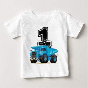 T-shirt Pour Bébé Ęr camion de bleu de l'anniversaire du bébé