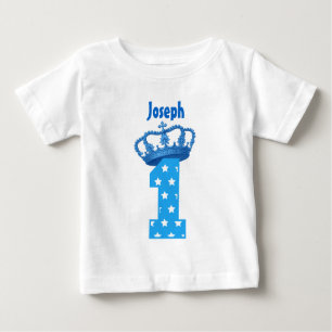 T-shirt Pour Bébé ęr Le Roi Crown Stars d'anniversaire un garçon an