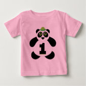 T-shirt Pour Bébé ęr Panda mignon d'anniversaire (Devant)