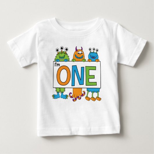 T-shirt Pour Bébé ęr Pièce en t de monstre d'anniversaire (Devant)