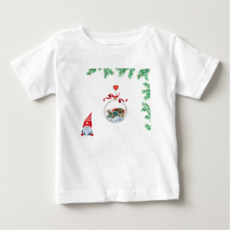 T-shirt Pour Bébé Esprit de Noël avec gnome