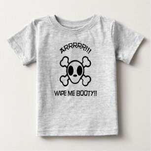 T-shirt Pour Bébé Essuie-moi Booty ! - Pirate Baby