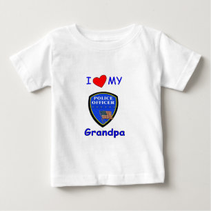 T-shirt Pour Bébé Et j'aime mon grand-papa de police