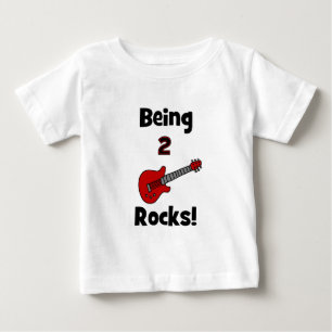 T-shirt Pour Bébé Étant 2 roches ! avec la guitare