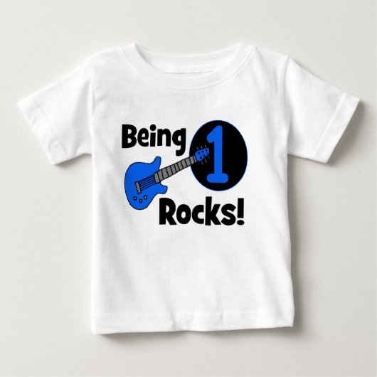 T-shirt Pour Bébé Étant roches 1 ! Le ęr anniversaire du bébé (Devant)