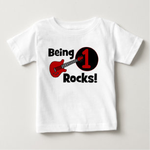 T-shirt Pour Bébé Étant roches 1 ! Le ęr anniversaire du bébé