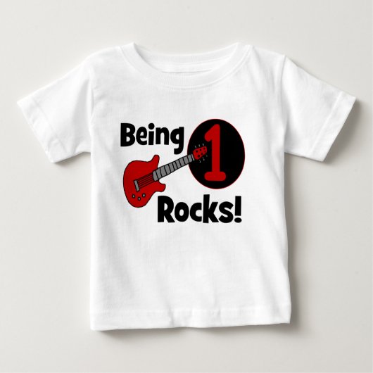 T-shirt Pour Bébé Étant roches 1 ! Le ęr anniversaire du bébé (Devant)