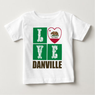 T-shirt Pour Bébé Etat de la Californie Drapeau Heart Danville