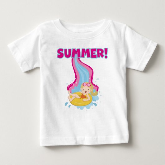 T-shirt Pour Bébé Été Fille blonde (Devant)