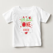 T-shirt Pour Bébé Été Rouge un dans un melon, fille 1er anniversaire (Devant)