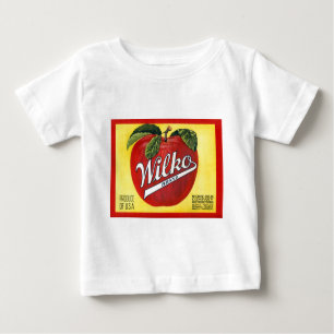 T-shirt Pour Bébé Étiquette vintage de pommes de marque de Wilko