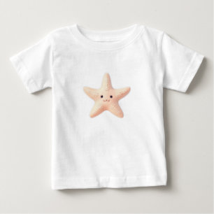 T-shirt Pour Bébé Étoile de mer rose mignonne