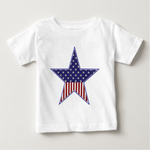 T-shirt Pour Bébé Étoile patriotique de drapeau de KRW Etats-Unis