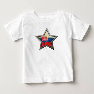 T-shirt Pour Bébé Étoile slovaque de drapeau