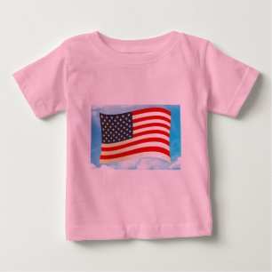 T-shirt Pour Bébé Étoiles Bandes Drapeau Américain Honneur Liberté T