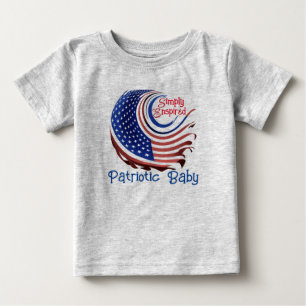 T-shirt Pour Bébé Étoiles et rayures de "Patriot Baby" :