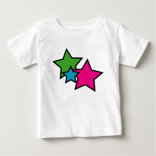 T-shirt Pour Bébé Étoiles néon rose vert bleu colorées