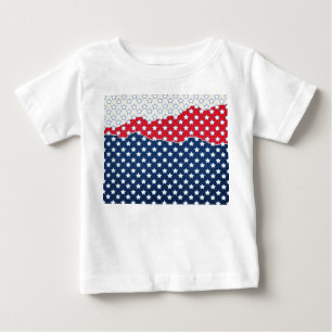 T-shirt Pour Bébé Étoiles rouges, blanches et bleues (États-Unis) (É