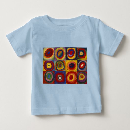 T-shirt Pour Bébé Étude de couleur de carrés cercles (Devant)