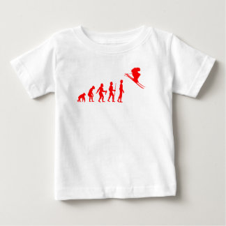 T-shirt Pour Bébé Évolution drôle de l'humain en skieur