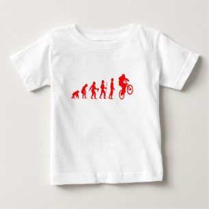 T-shirt Pour Bébé Évolution humaine drôle jusqu'à un saut de VTT