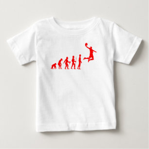 T-shirt Pour Bébé Évolution humaine drôle jusqu'au dunk de joueur de