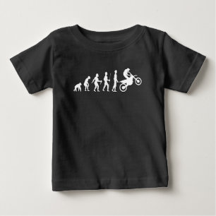 T-shirt Pour Bébé Évolution humaine drôle jusqu'au motocross