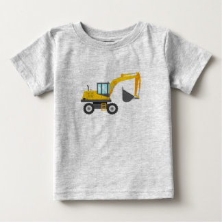 T-shirt Pour Bébé Excavateur jaune mignon pour enfants