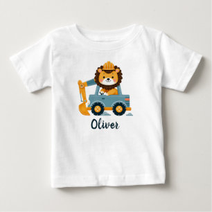 T-shirt Pour Bébé Excavatrice de lion mignon
