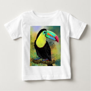 T-shirt Pour Bébé Exotique Tropical Toco Toucan Bird - Peinture Mign