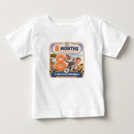 T-shirt Pour Bébé Explorateur de jalons bébé de 7 mois (Devant)