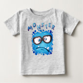 T-shirt Pour Bébé Expressions amusantes Visage Monstre Bleu Sombre (Devant)