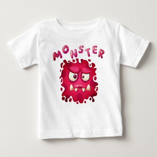 T-shirt Pour Bébé Expressions d'horreur Drôle Monstre Visages bébé T (Devant)