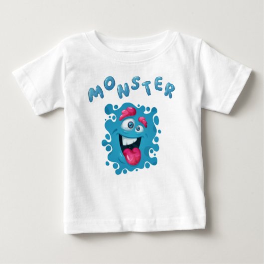 T-shirt Pour Bébé Expressions d'horreur Fantastiques Monstre Visages (Devant)