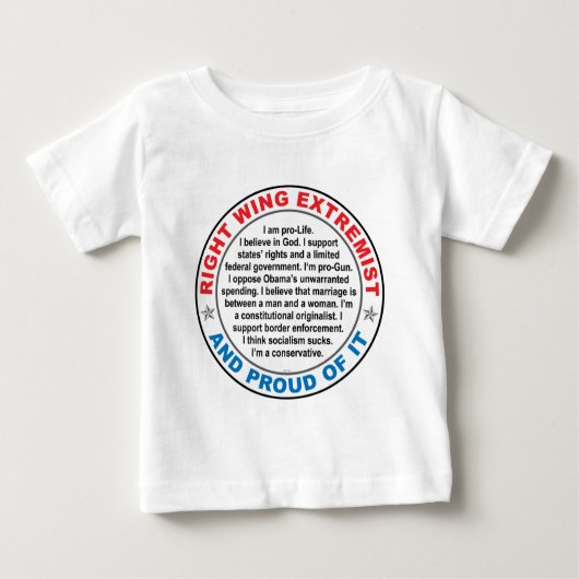 T-shirt Pour Bébé Extrémiste de droite (Devant)