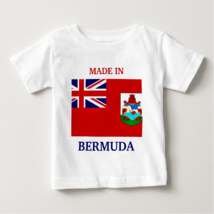 T-shirt Pour Bébé Fabriqué aux Bermudes avec le drapeau des Bermude