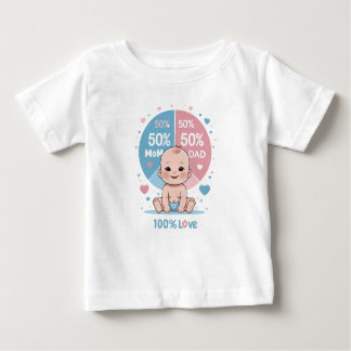 T-shirt Pour Bébé Fabriqué avec 50% Maman, 50% Papa, 100% Amour