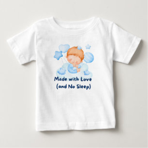 T-shirt Pour Bébé 👶 "Fabriqué avec amour (et sans sommeil)" 💕