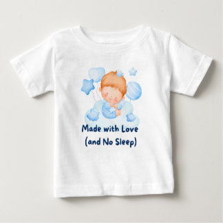 T-shirt Pour Bébé 👶 "Fabriqué avec amour (et sans sommeil)" 💕
