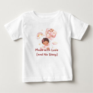 T-shirt Pour Bébé 👶 "Fabriqué avec amour (et sans sommeil)" 💕
