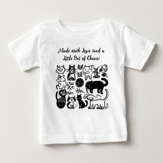 T-shirt Pour Bébé Fabriqué avec l'amour et le chaos" Funny Baby T-Sh (Devant)