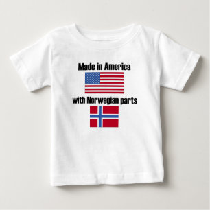 T-shirt Pour Bébé Fabriqué en Amérique avec les pièces norvégien